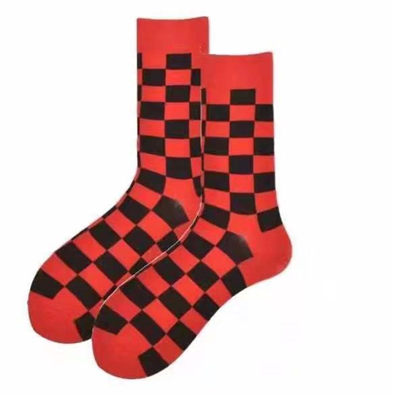 法国油画袜子男中筒袜女ins潮欧美街头创意抽象复古风情侣长袜7