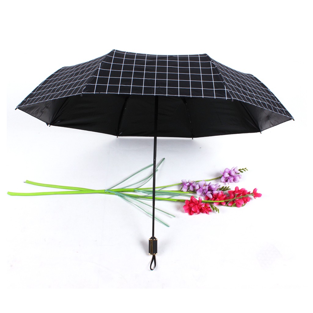 三折格子休闲商务伞详情图5