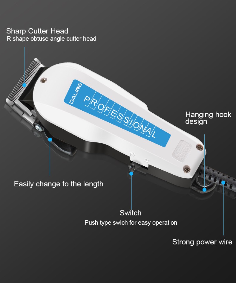 DALING-1121 Hair Salon High-power hair clippers, wired power clippers, shaving blades, plug-in wire-powered shaving clippers, wholesale for export detail image 9