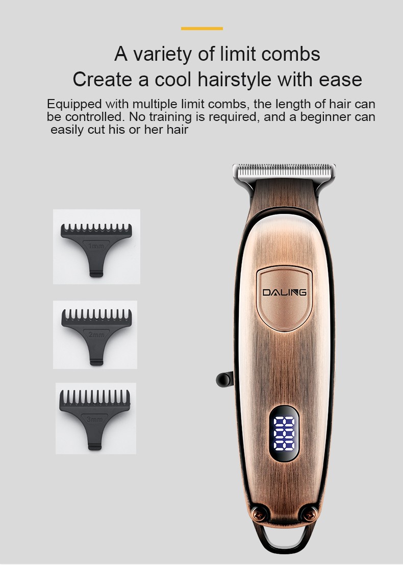 DALING-1212 hair clippers, professional adult and children's electric hair clippers, baby hair clippers, hair clippers, tools, washable blade heads, LED display, wholesale for export detail image 8