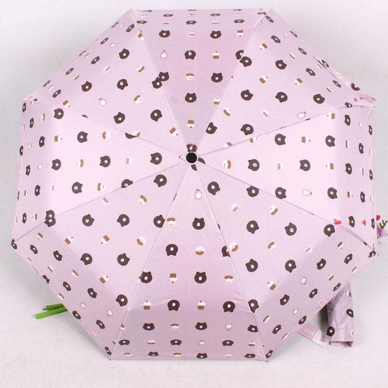 Cartoon bear 30% off fully automatic sunshade UV umbrella details Picture