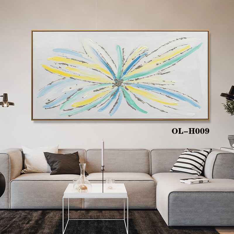 Modern Jet Painting Living Room Decorative Painting Horizontal Version Atmospheric Simple Sofa Background Wall Hanging Painting Bedroom Superimposed Creative Mural Hotel