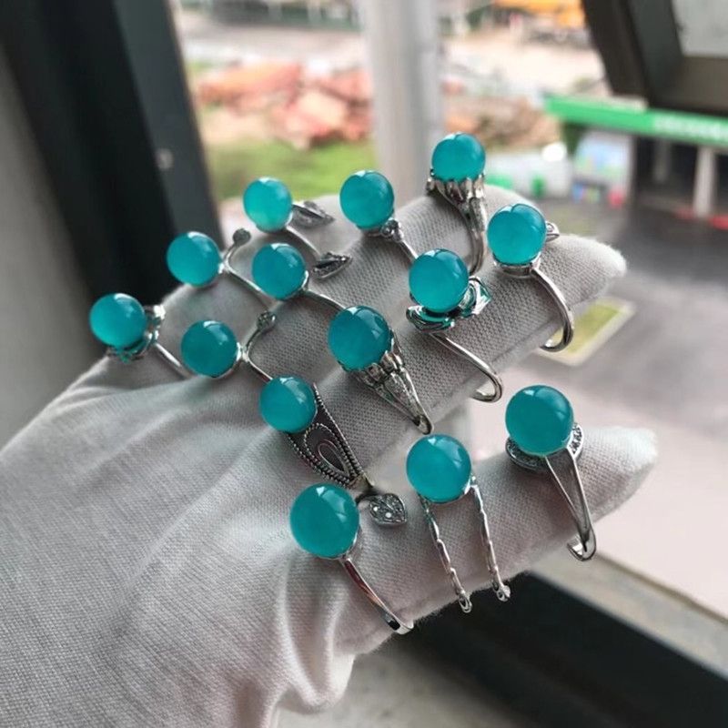 Bright crystal jewelry, natural 925 silver Tianhe stone ring, simple and elegant open ring Specification image