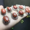 Bright crystal jewelry, natural Sichuan Nan Red 925 silver inlaid pendant necklace Application Scenario