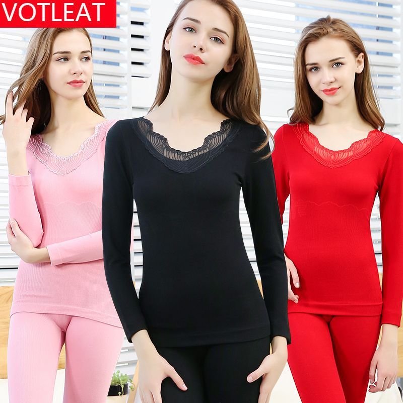 Yiwu Good Quality Body shaping and thermal underwear set, slimming and figure-hugging jacquard women's mid-thick base layer long Johns 6