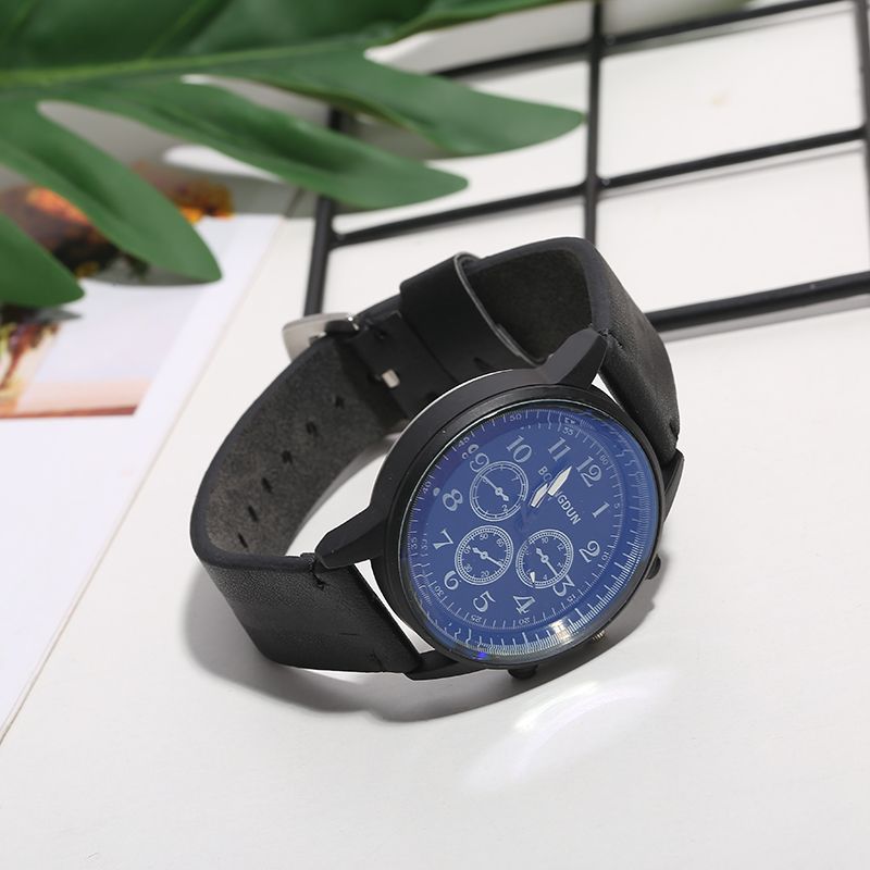 New men's business sport leather strap watch, Instagram bestseller, simple bestseller, factory direct sales Specification image