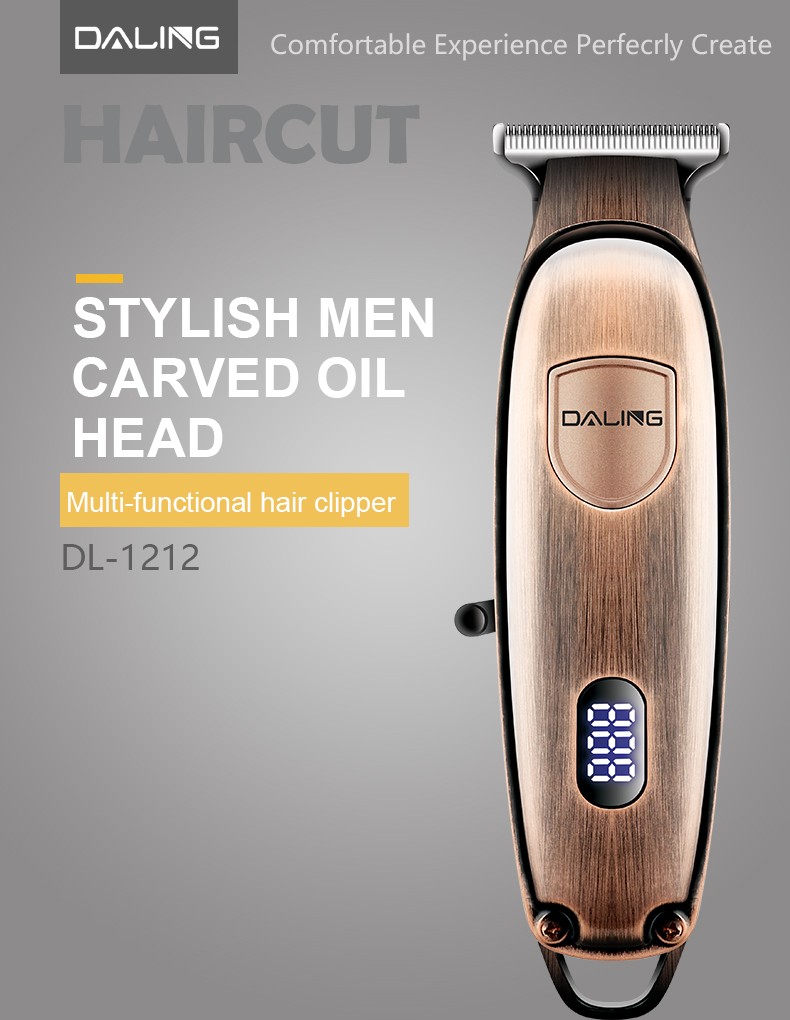 DALING-1212 hair clippers, professional adult and children's electric hair clippers, baby hair clippers, hair clippers, tools, washable blade heads, LED display, wholesale for export detail image 1