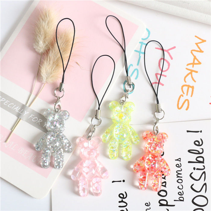 Acrylic bear mobile phone chain a variety of styles mixed series 12