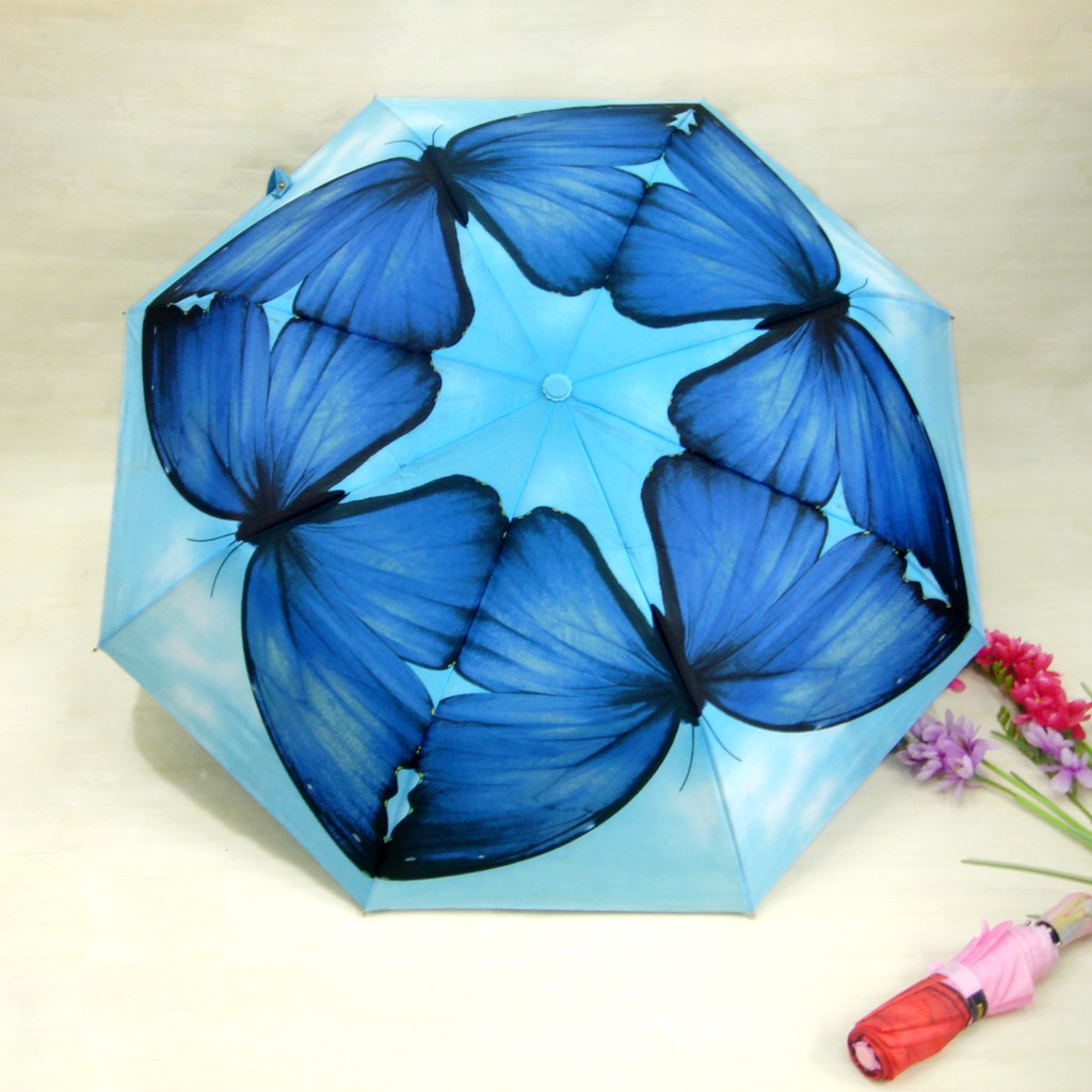 European and American creative digital printed butterfly umbrella, all-weather automatic umbrella, original export order detail image 6