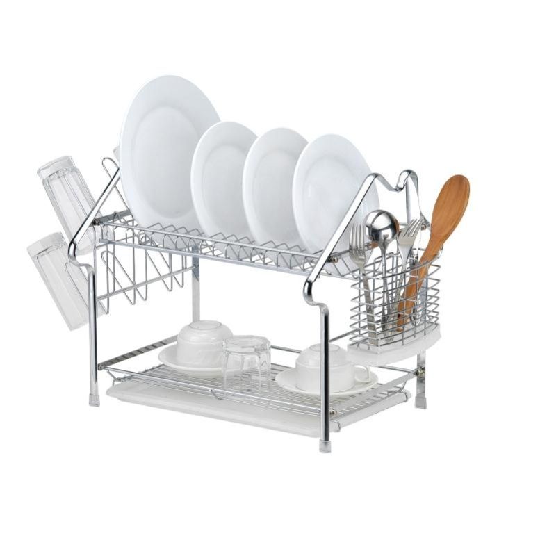 Electroplated small house-shaped dish rack