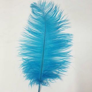 彩色圣诞舞台服装装饰羽毛 湖蓝色30-35cm硬杆鸵鸟毛
