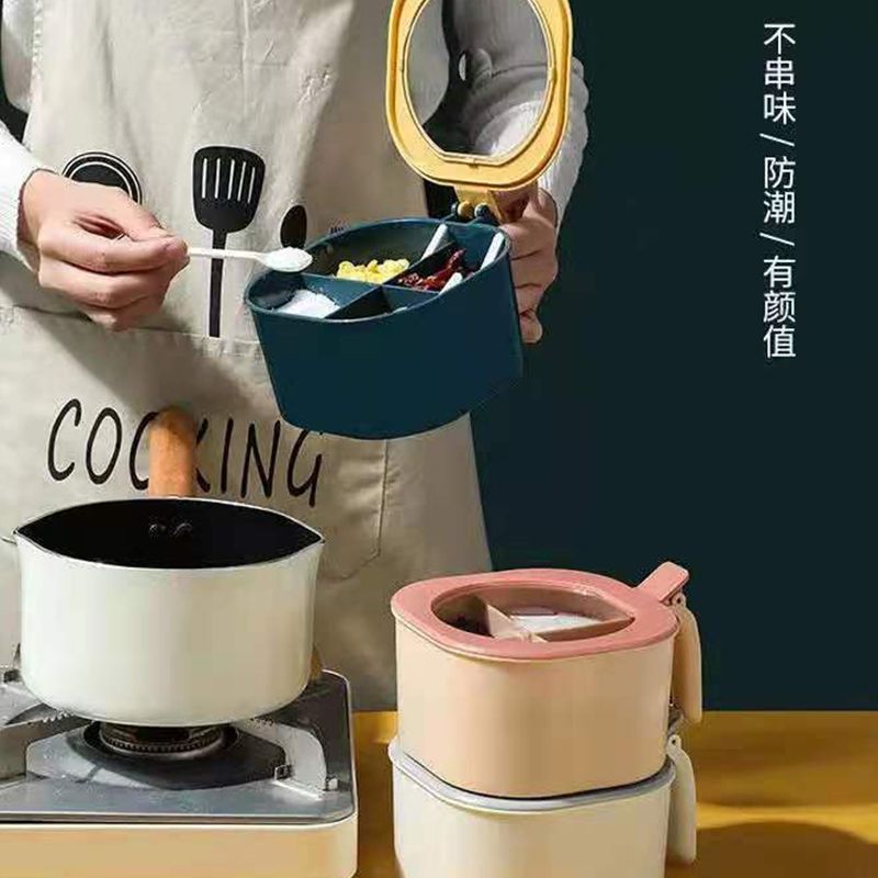 Seasoning box, kitchenware, multi-compartment storage, salt and monosodium glutamate bottle, salt jar, jar, household seasoning jar combination set details Picture