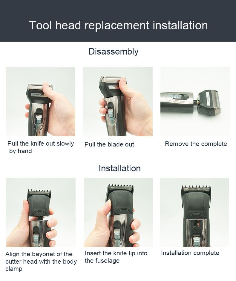 DALING-9056 Three-in-one Shaver, reciprocating electric rechargeable razor, multi-functional Hairdresser, Nose Hair razor, grey set, wholesale for export, three-in-one shaver, hairdresser, nose hair razor detail image 11