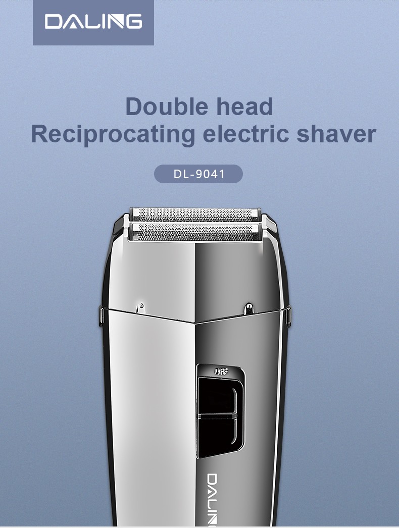 DALING-9041 reciprocating electric rechargeable razor, metal body, full-body washable silver set, wholesale for export, wholesale for export detail image 1