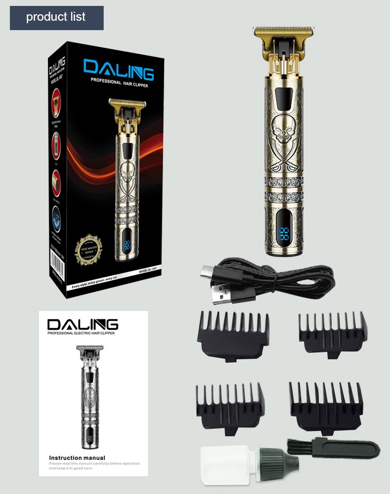 DALING-1087 Engraved clipper, Hair Clipper, electric hair clipper, oil head engraving, trimming, blank space, hair cutting tool, hair clipper, shaving head, adult and children's electric clipper, wholesale for export detail image 14
