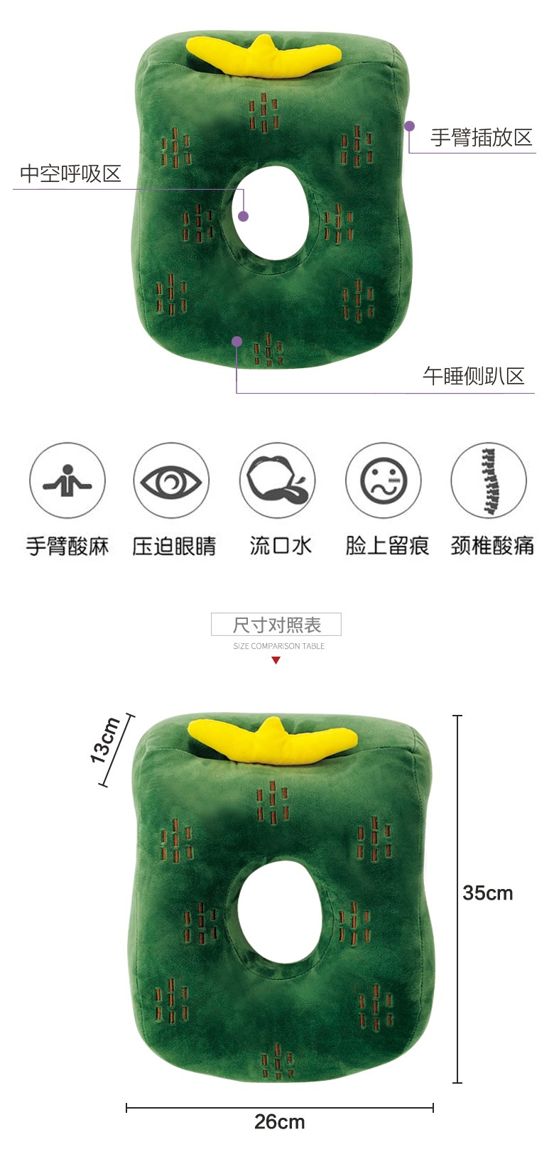 厂家批发 卡通水果夏季办公室午睡枕靠枕学生趴趴枕趴睡枕 可定制详情图2