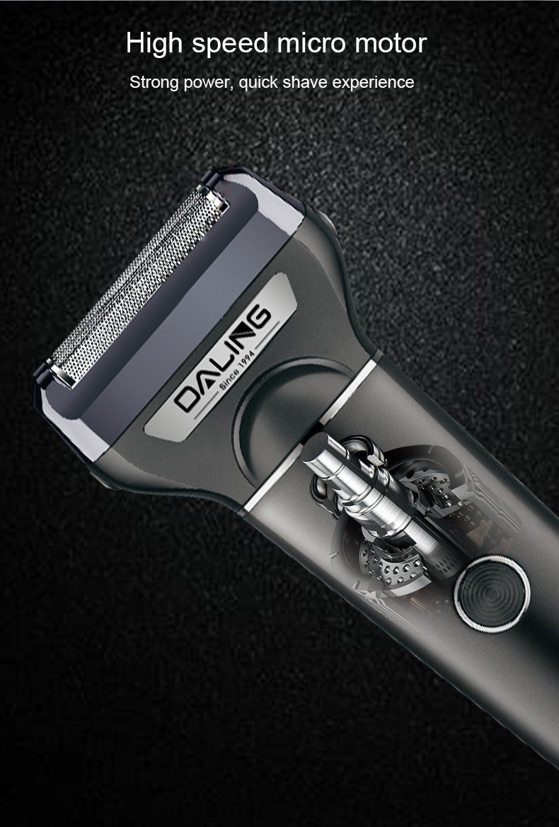 DALING-9107 Three-in-one Shaver, rotary electric rechargeable Razor, Multi-functional Hairdresser, Nose Hair Dispenser, Black set, wholesale for export, three-in-one shaver, hairdresser, nose hair dispenser detail image 6