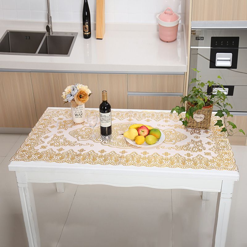 pvc桌布创意塑料餐垫欧式烫金餐桌垫详情图3