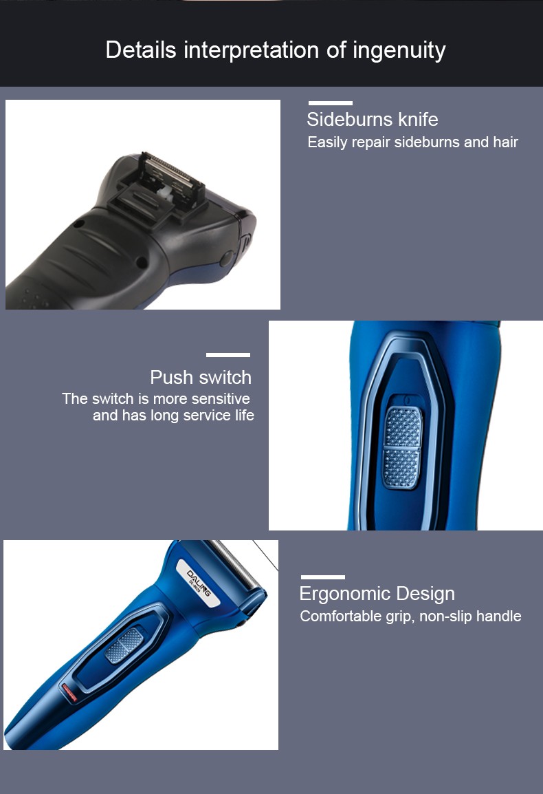 DALING-9029 Three-in-one Shaver, reciprocating electric rechargeable razor, multi-functional Hairdresser, Nose Hair Razor, blue set, wholesale for export, three-in-one shaver, hairdresser, nose hair razor detail image 12