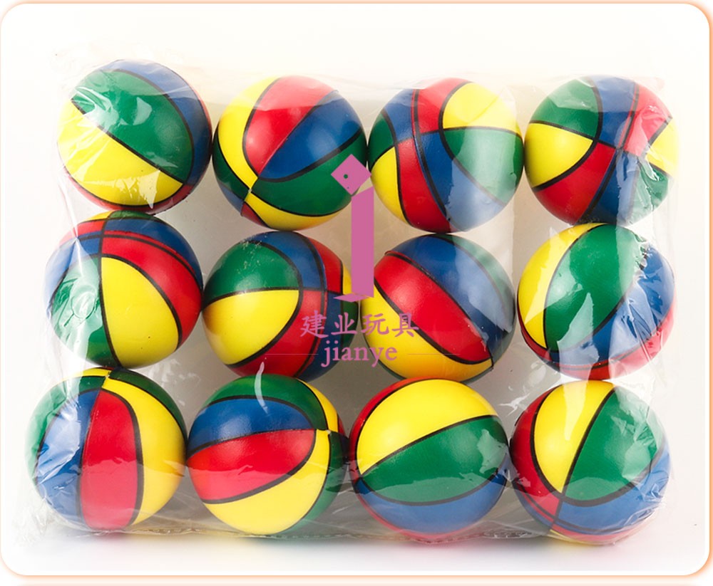 儿童玩具海绵球6.3cmPU发泡彩色篮球发泄球手握减压球详情图4