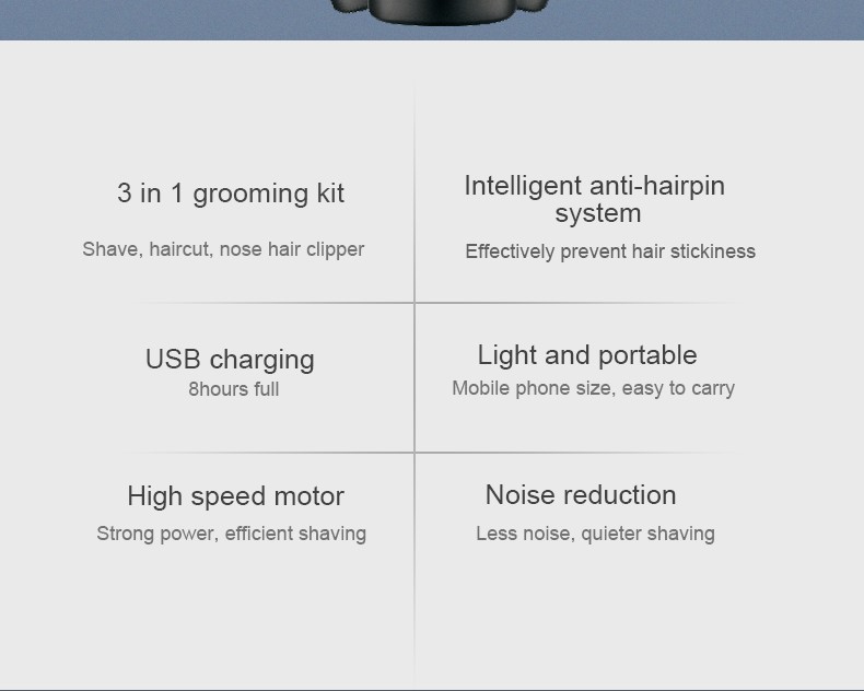 DALING-9107 Three-in-one Shaver, rotary electric rechargeable Razor, Multi-functional Hairdresser, Nose Hair Dispenser, Black set, wholesale for export, three-in-one shaver, hairdresser, nose hair dispenser detail image 2