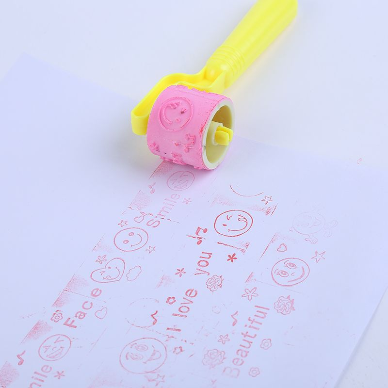 滚轮印章老师奖励大红花印章    花园图案  圆型印章 爱玩小印章详情1