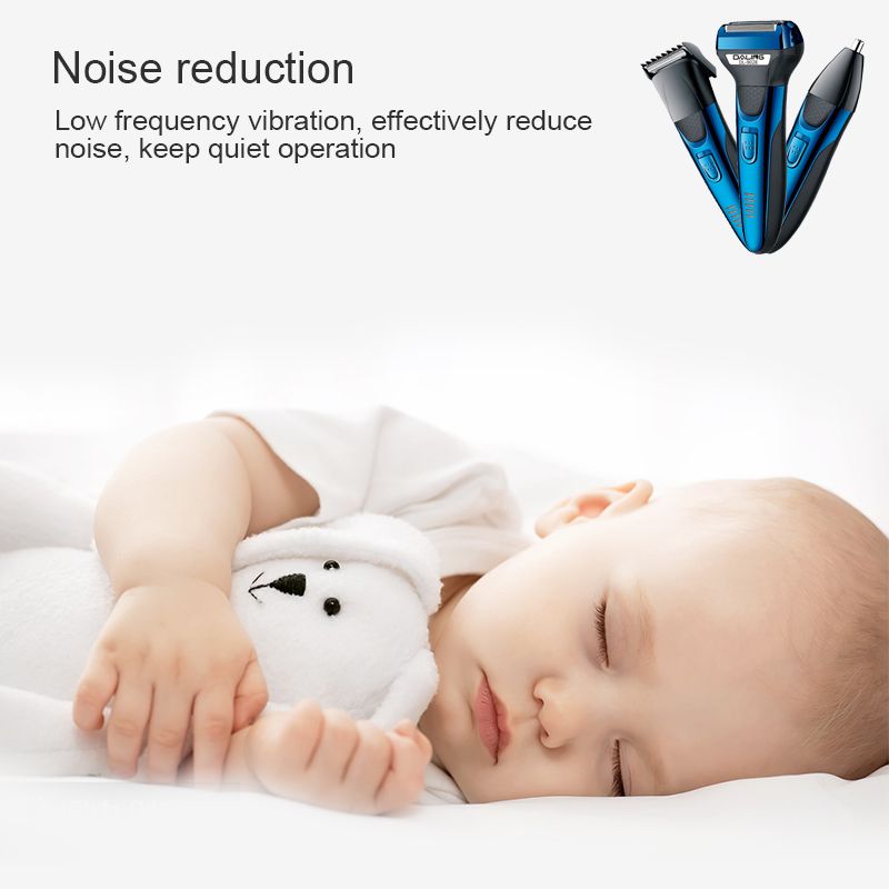 DALING-9028 Three-in-one Shaver, reciprocating electric rechargeable razor, multi-functional Hairdresser, Nose Hair Razor, blue set, wholesale for export, three-in-one shaver, hairdresser, nose hair razor Specification image