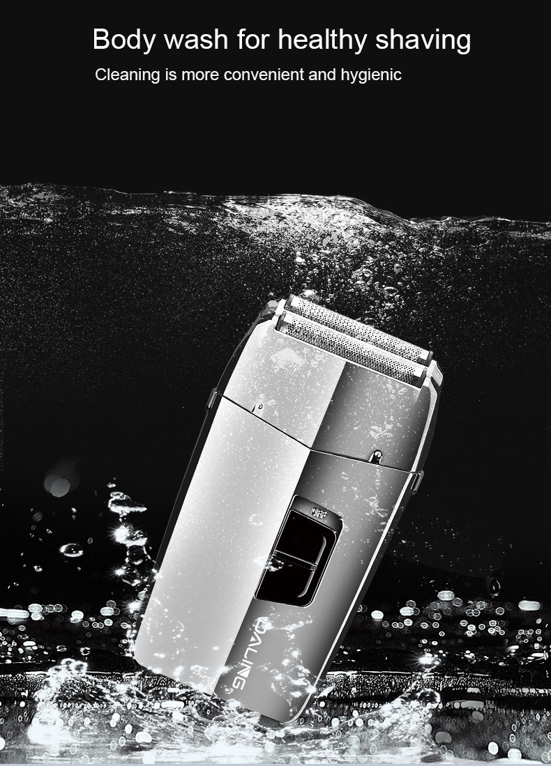 DALING-9040 two-in-one shaver, reciprocating electric rechargeable razor, multi-functional hair clipper, metal body, full-body washable, wholesale for export, two-in-one shaver and hair clipper detail image 4