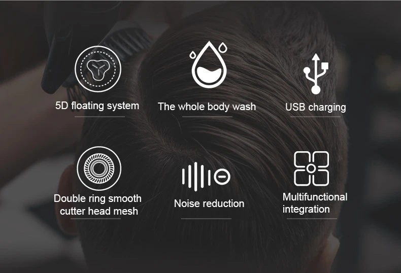 DALING-9039 Shaving and hairdressing Wonder - Five-head multi-functional electric shaver, three-in-one full-body water-washable rechargeable beard shaver, dual-purpose shaving machine, wholesale for foreign trade detail image 2