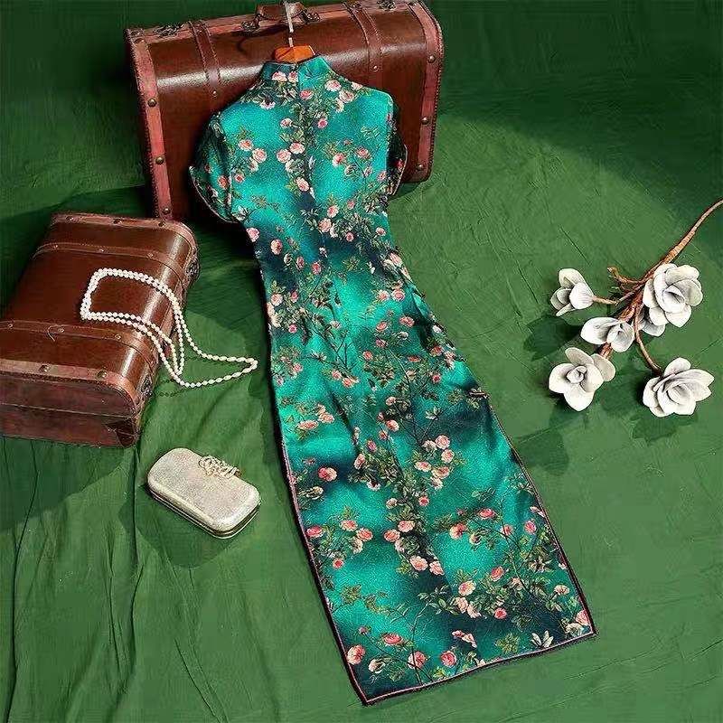 New Cheongsam Young Daily Wear 2021 Summer Vintage One-Piece Cheongsam Skirt 1