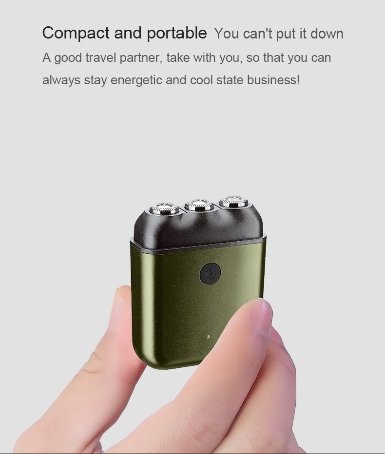 DALING-9102 Electric three-headed straight razor, full-body wash Smart Portable charger, car travel mini beard razor, wholesale for foreign trade detail image 9