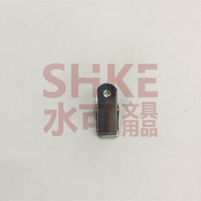 厂家直销大号斜纹圆孔英文夹 金属胸卡夹 证件卡套夹 高质量双孔夹详情图2