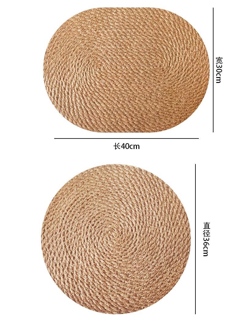 现货供应 工厂货源亚麻草编织隔热垫杯垫盘垫餐垫详情图8