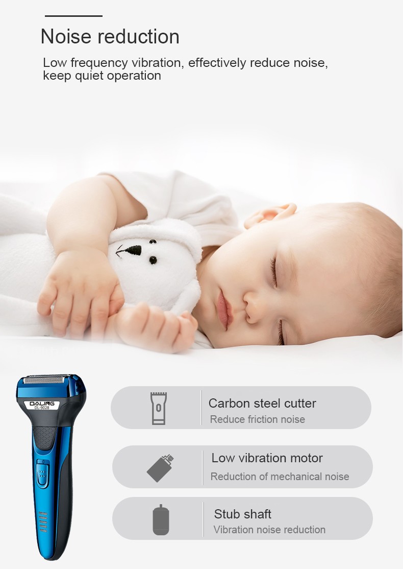 DALING-9028 Three-in-one Shaver, reciprocating electric rechargeable razor, multi-functional Hairdresser, Nose Hair Razor, blue set, wholesale for export, three-in-one shaver, hairdresser, nose hair razor detail image 9