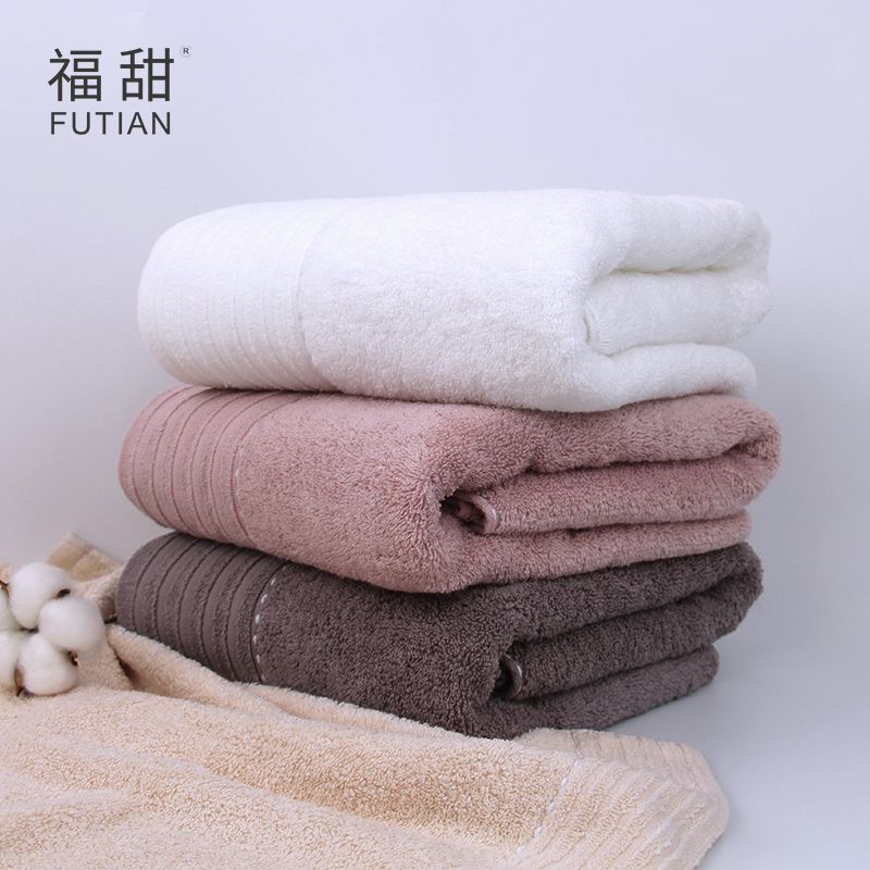 Yiwu Quality Products - Futian - Factory Direct Sale of pure cotton simple plain thickened bath towels, absorbent business gift bath towels in stock details Picture