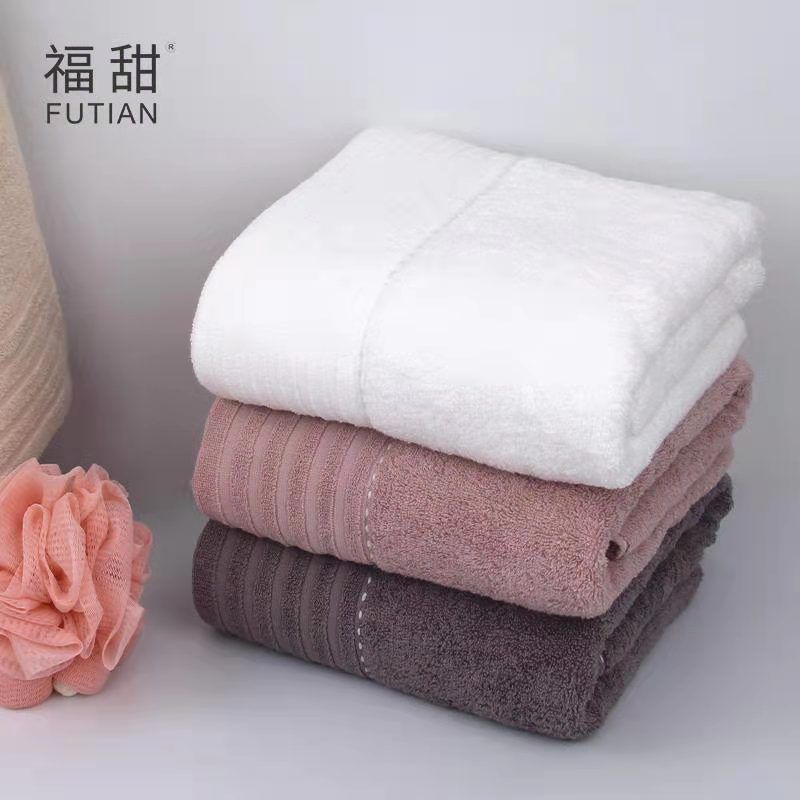 Yiwu Quality Products - Futian - Factory Direct Sale of pure cotton simple plain thickened bath towels, absorbent business gift bath towels in stock Specification image