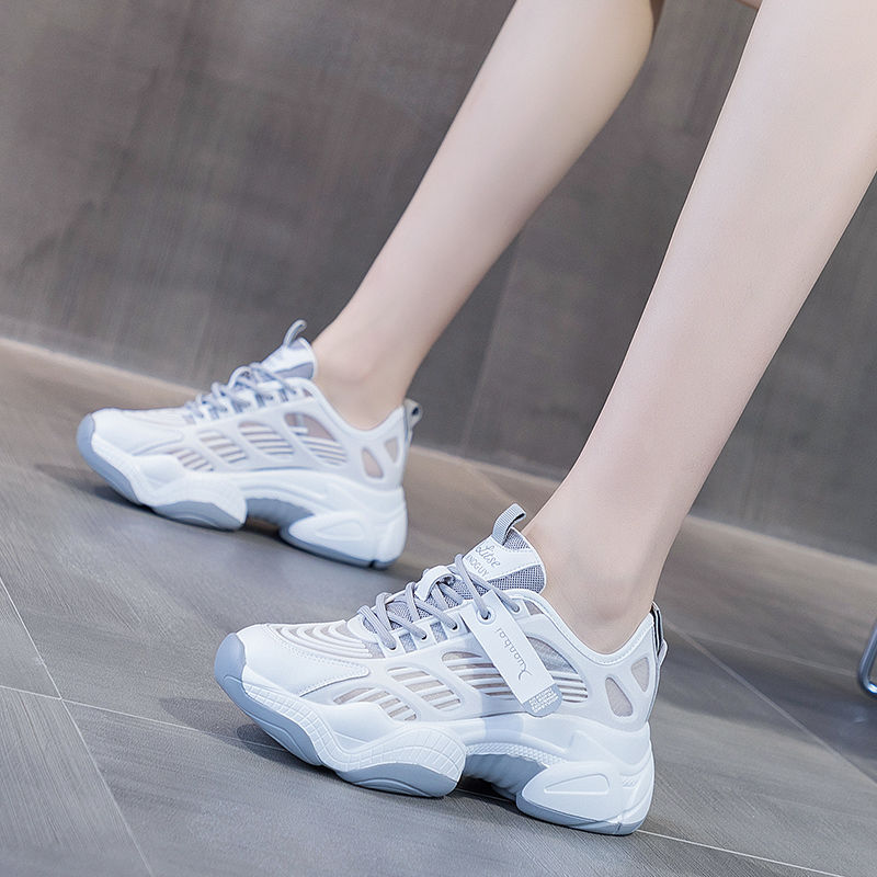 老爹鞋女2021夏季新款网红百搭厚底增高显瘦休闲网面透气运动网鞋