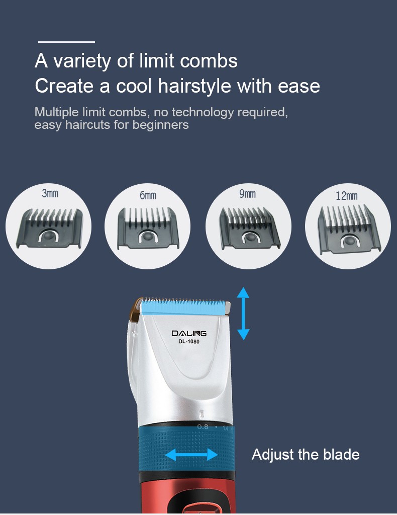 DALING-1080 Hair clipper, electric clipper, engraving oil head clipper, electric head shaving tool, engraving tool, free cloth, adult and children's clipper, trimming, whitening, wholesale for export, hairdressing detail image 7