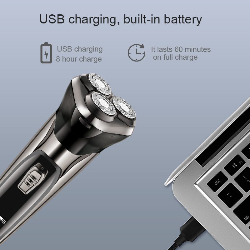 DALING-9050 Electric shaver, three-in-one multi-functional razor, high-power men's blade head, washable beard styling device, fast-charging shaving head magic tool, wholesale for export Specification image