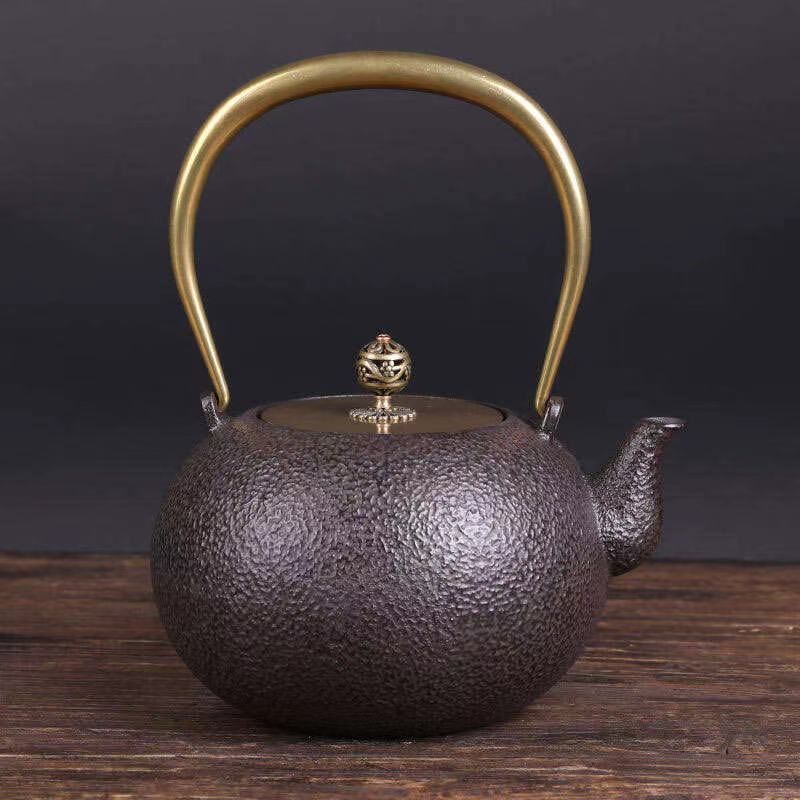 精雕夹耳素瓶铸铁壶纯手工无涂层南部老铁壶煮茶壶15