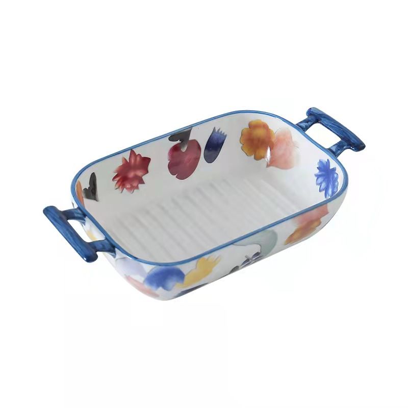 手彩 /带把手/烤盘细节图