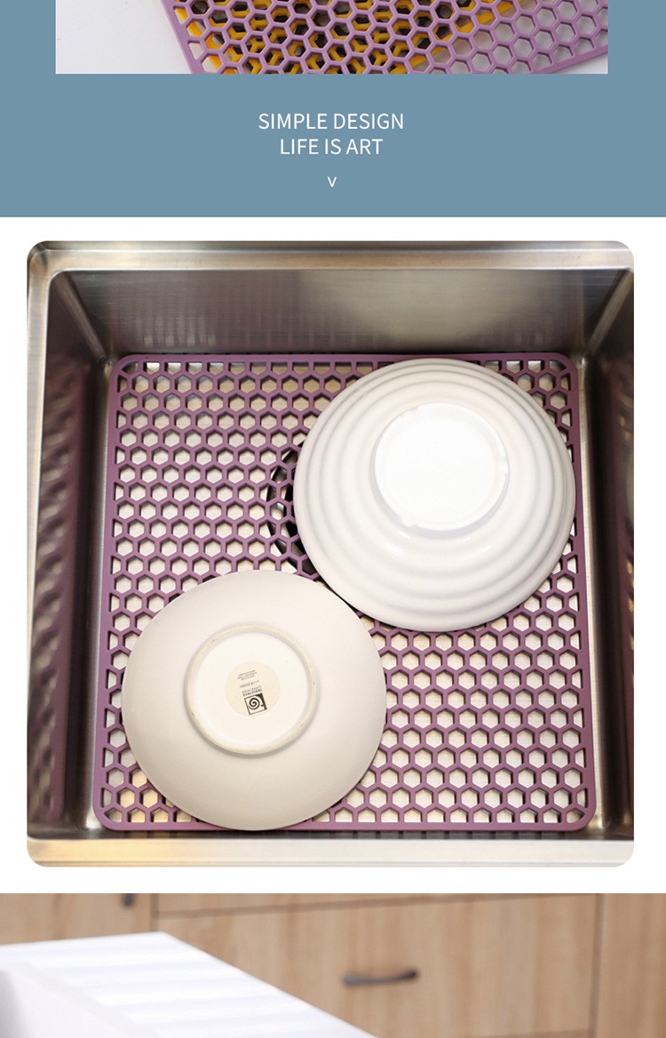 创意食品级硅胶加厚碗盘杯锅垫纯色防隔热水槽沥水垫欧式餐桌垫详情图9