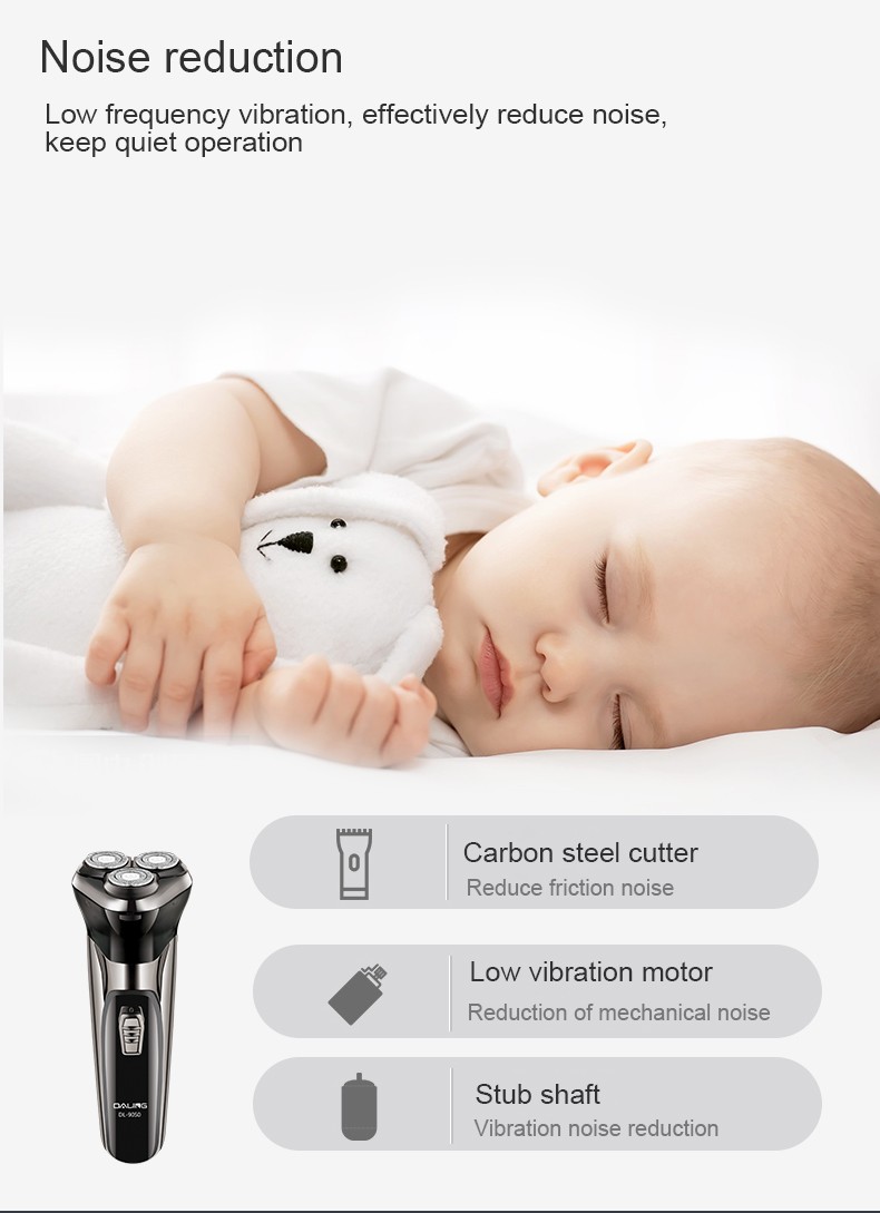 DALING-9050 Electric shaver, three-in-one multi-functional razor, high-power men's blade head, washable beard styling device, fast-charging shaving head magic tool, wholesale for export detail image 10