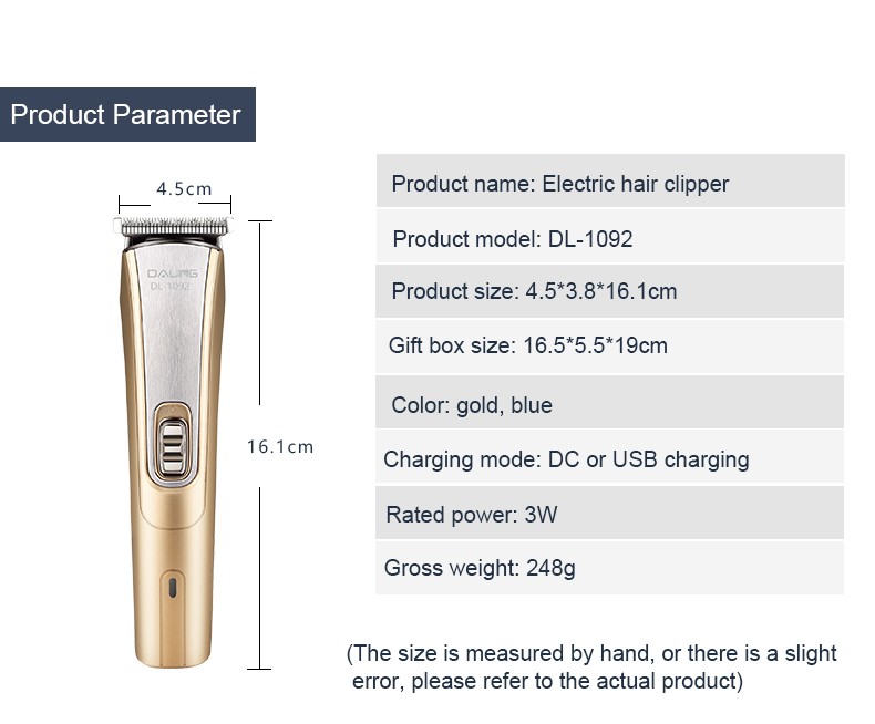 DALING-1092 Hair Clipper, electric clipper, hair cutting and shaving tools, electric charging clipper, adult and children's household set, wholesale for export detail image 12