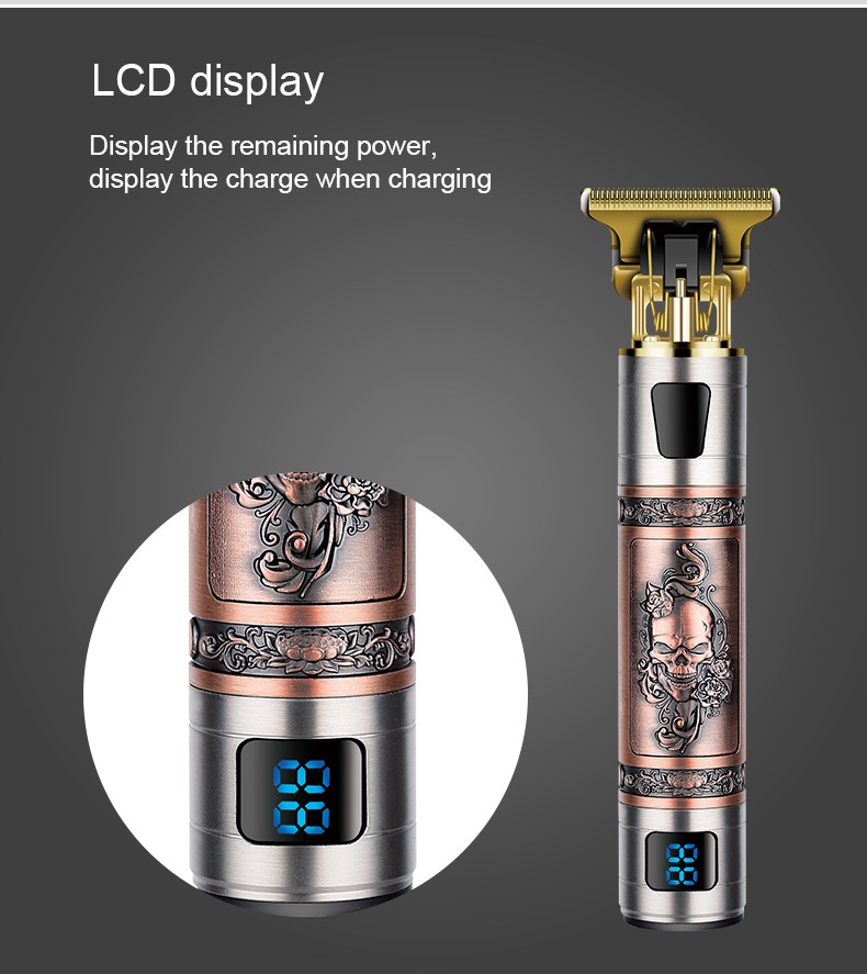 达玲DALING-1090雕刻推剪剃头理发器电动理发推子 油头刻字LED数显理发工具推剪剃光头神器大人儿童电推子外贸批发