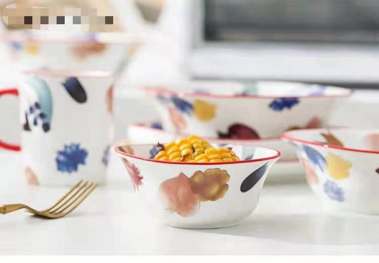 The "Manhua Season" series of ceramic tableware, bowls and plates, restaurant and hotel household plates, Western cuisine steak plates, rice soup and noodle bowls detail image 10