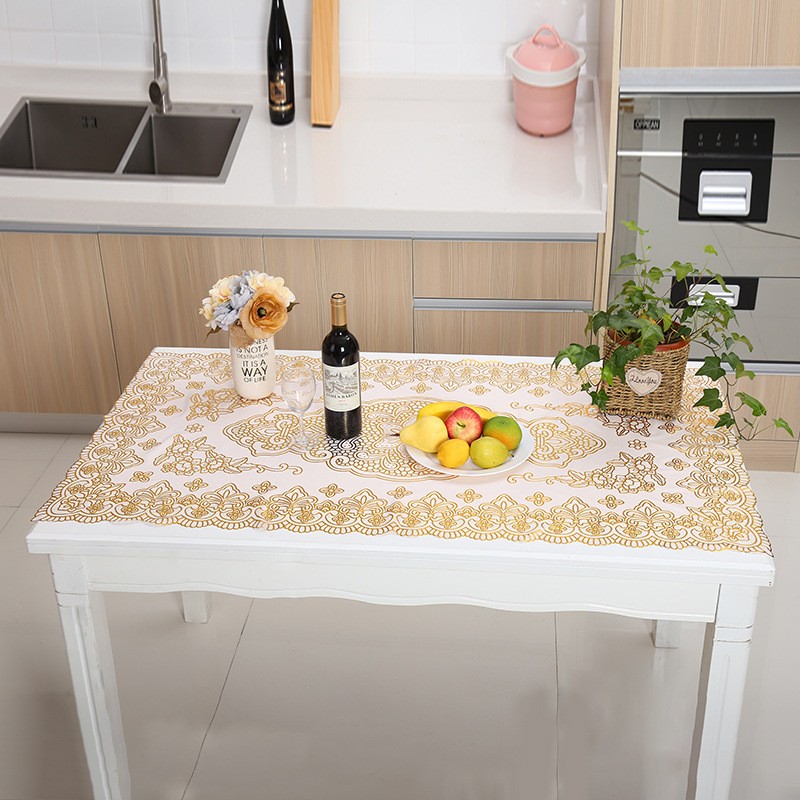 pvc桌布创意塑料餐垫欧式烫金餐桌垫详情图12