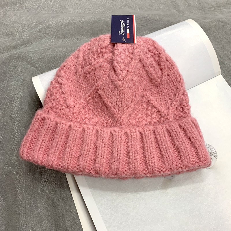 Klein blue checkered hat and Scarf 2-piece trendy brand simple and face-enhancing autumn and winter knitted candy-colored warm and fashionable set full figure