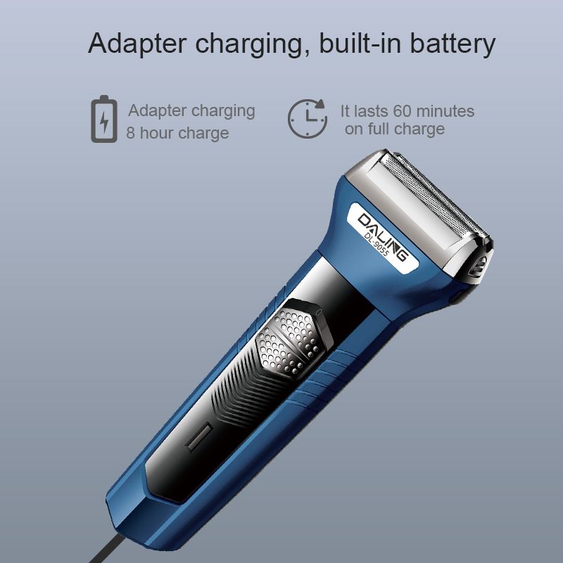 DALING-9055 Three-in-one Shaver, reciprocating electric rechargeable razor, multi-functional Hairdresser, Nose Hair Razor, blue set, wholesale for export, three-in-one shaver, hairdresser, nose hair razor details Picture