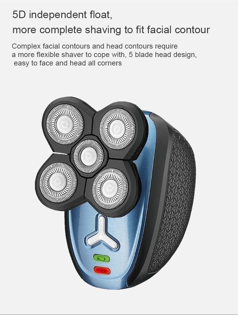 DALING-9039 Shaving and hairdressing Wonder - Five-head multi-functional electric shaver, three-in-one full-body water-washable rechargeable beard shaver, dual-purpose shaving machine, wholesale for foreign trade detail image 3